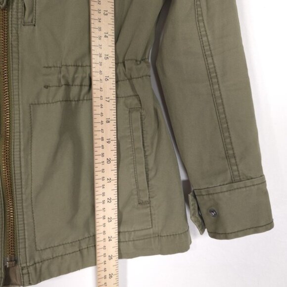 Madewell Women's Full Zip Drawstring Military Jacket Green Size XS Cotton Coat - Picture 7 of 10